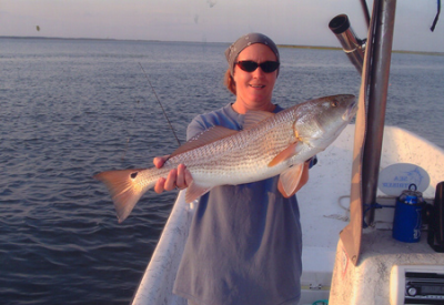 Kure Beach fishing report, Debbie Carty caught this Red Drum aboard Affordable Charters on July 8th, 2006.
