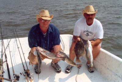 Mike and Ed caught these speckled trout and flounder aboard Affordable Charters.