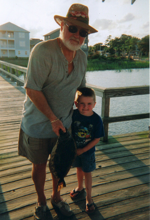 Jordan Owen caught his first flounder at 3 lb. 4 oz. while fishing with (PaPa) Bill Owen at Otter Creek on 8-25-2006.