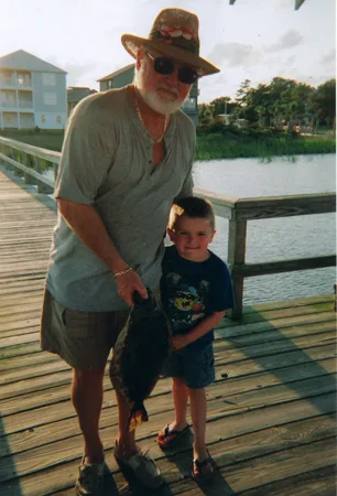 Jordan Owen caught his first flounder at 3 lb. 4 oz. while fishing with (PaPa) Bill Owen at Otter Creek on 8-25-2006.