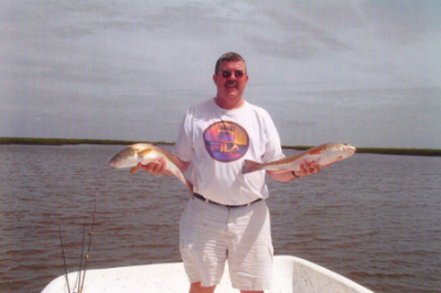 Tim Upton from Kure Beach caught these red drum aboard Affordable Charters.