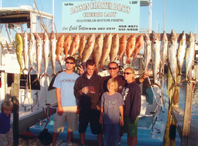 Chris, Shawn, Dean, Eileen and Evan caught these fish aboard Cheerio Lady with Captain Caleb Batson.