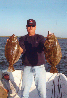 Glynn Robinson with P&R Roofing Fishing Team caught these nice flounder aboard Affordable Charters.