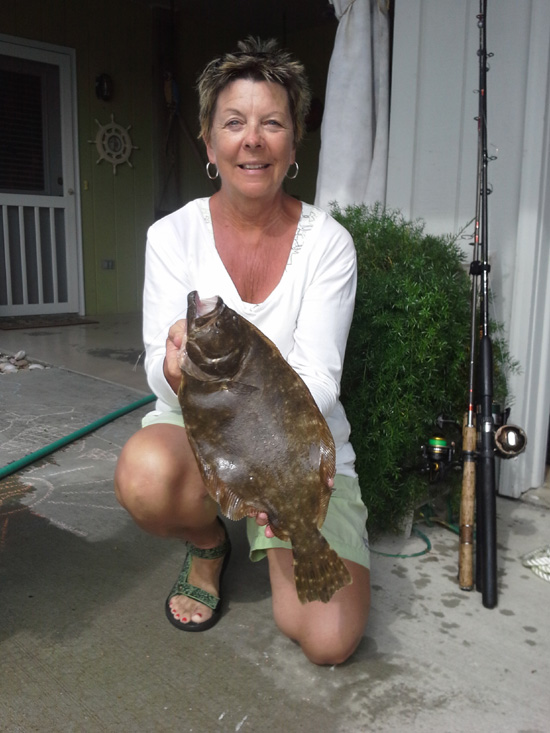 Lucy caught this nice flounder